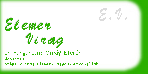 elemer virag business card
